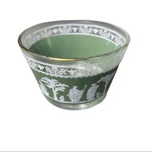 VINTAGE Jeanette Glass Co Hellenic Green Sherbet Glass (1 glass)